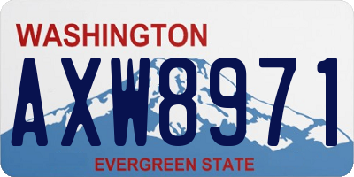 WA license plate AXW8971