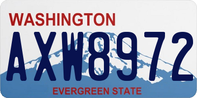 WA license plate AXW8972