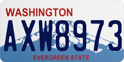 WA license plate AXW8973