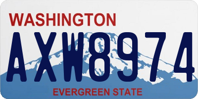 WA license plate AXW8974