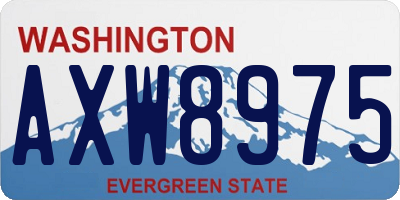 WA license plate AXW8975