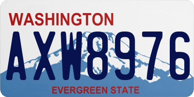 WA license plate AXW8976