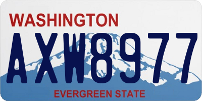 WA license plate AXW8977