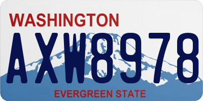 WA license plate AXW8978