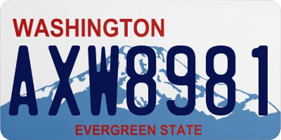 WA license plate AXW8981