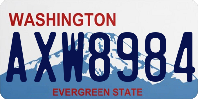 WA license plate AXW8984