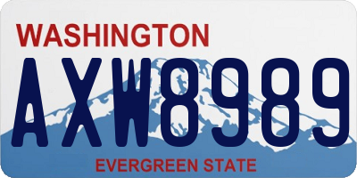 WA license plate AXW8989