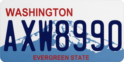 WA license plate AXW8990