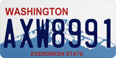 WA license plate AXW8991
