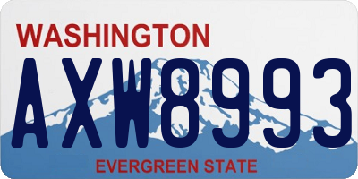 WA license plate AXW8993