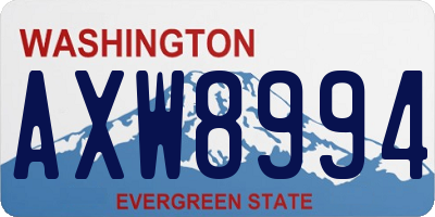 WA license plate AXW8994
