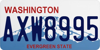 WA license plate AXW8995