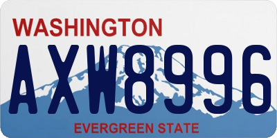 WA license plate AXW8996