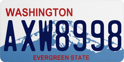 WA license plate AXW8998