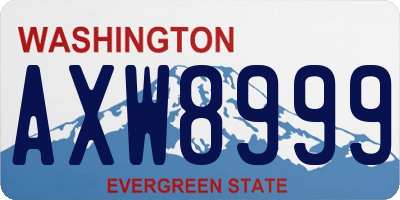 WA license plate AXW8999