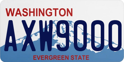 WA license plate AXW9000