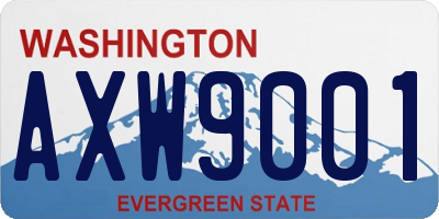 WA license plate AXW9001