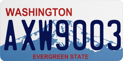 WA license plate AXW9003
