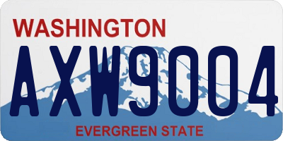 WA license plate AXW9004