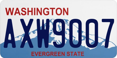 WA license plate AXW9007