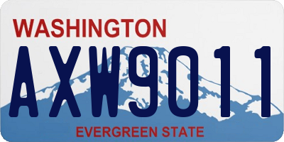 WA license plate AXW9011