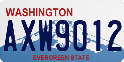 WA license plate AXW9012