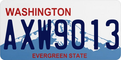 WA license plate AXW9013