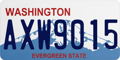 WA license plate AXW9015