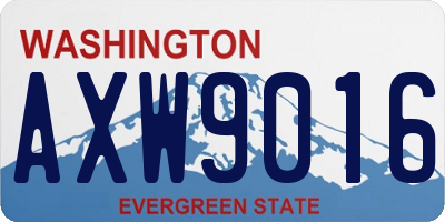 WA license plate AXW9016