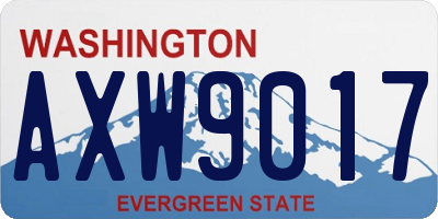 WA license plate AXW9017