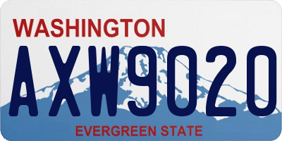 WA license plate AXW9020