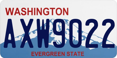WA license plate AXW9022