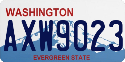 WA license plate AXW9023