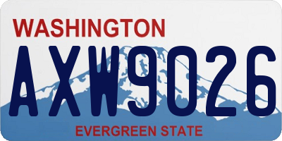 WA license plate AXW9026