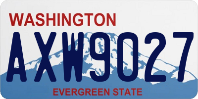 WA license plate AXW9027