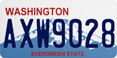 WA license plate AXW9028