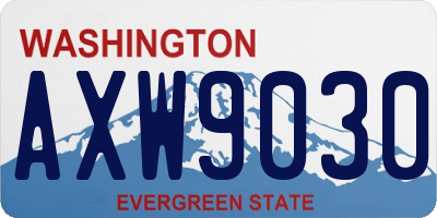WA license plate AXW9030