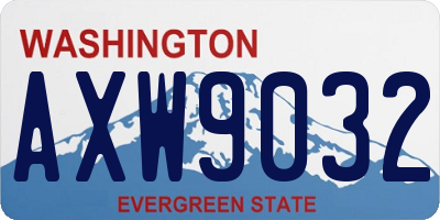 WA license plate AXW9032