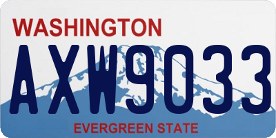 WA license plate AXW9033