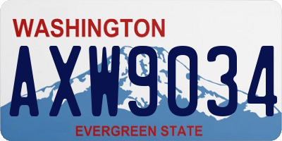 WA license plate AXW9034