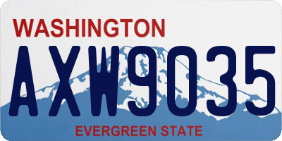 WA license plate AXW9035