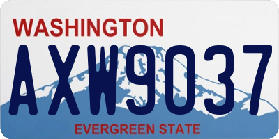 WA license plate AXW9037