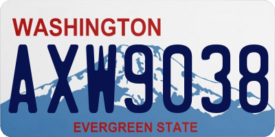 WA license plate AXW9038