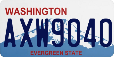 WA license plate AXW9040