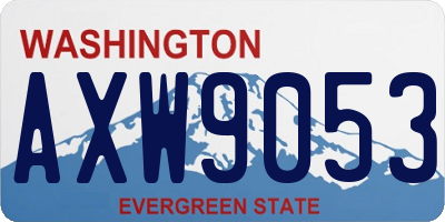 WA license plate AXW9053