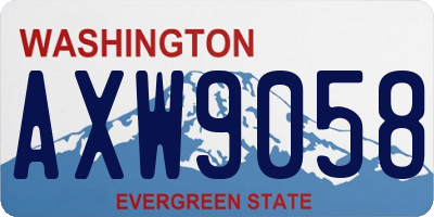 WA license plate AXW9058