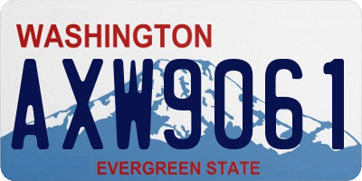 WA license plate AXW9061