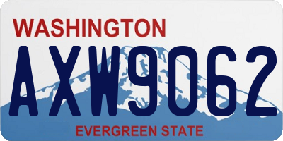 WA license plate AXW9062