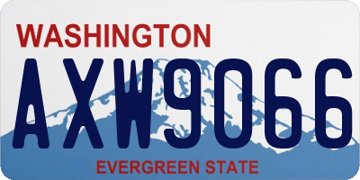 WA license plate AXW9066