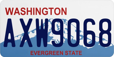 WA license plate AXW9068